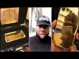 Video: Ray HushPuppi Sings Praises After Purchasing Customised Gold iPhone X In Dubai